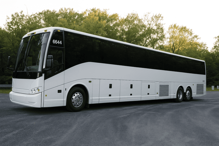 exterior of Charter Bus Rental Woodbury coach bus